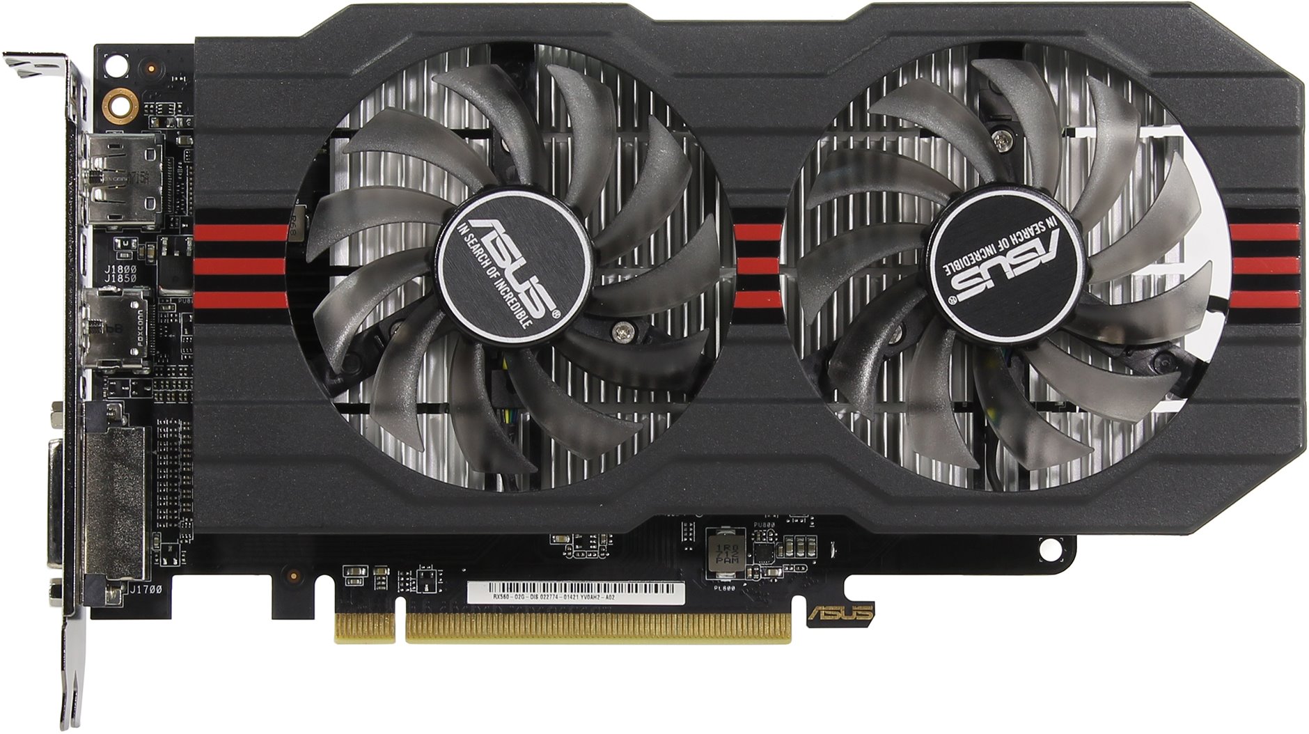 Asus PCI-E RX560-O2G AMD Radeon RX 560 2048Mb 128bit GDDR5 из каталога  Видеокарты